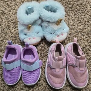Cozy Unicorn Blue Slippers,  Pink&Purple Kids Shoes